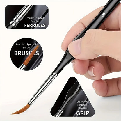 Precision Detail Brush for Accurate Painting and Fine Art, 11 Piece