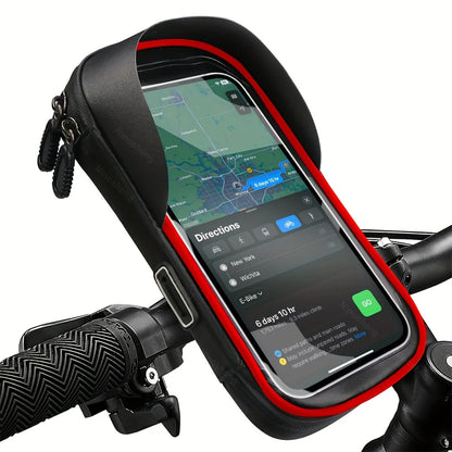 Waterproof Bike and Motorcycle Phone Holder, 360° Rotating Handlebar Bag
