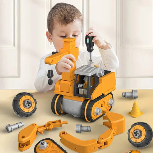 Construction Vehicle Toy Set with Screwdriver for Kids