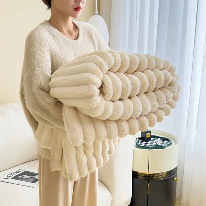 Luxury Faux Fur Blanket Soft Warm Stylish Throw