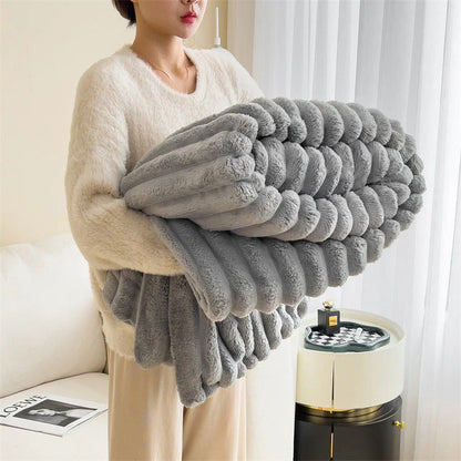 Luxury Faux Fur Blanket Soft Warm Stylish Throw