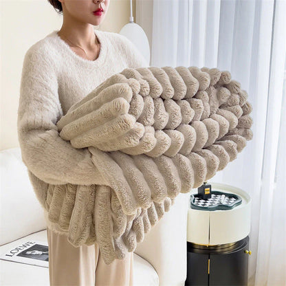 Luxury Faux Fur Blanket Soft Warm Stylish Throw