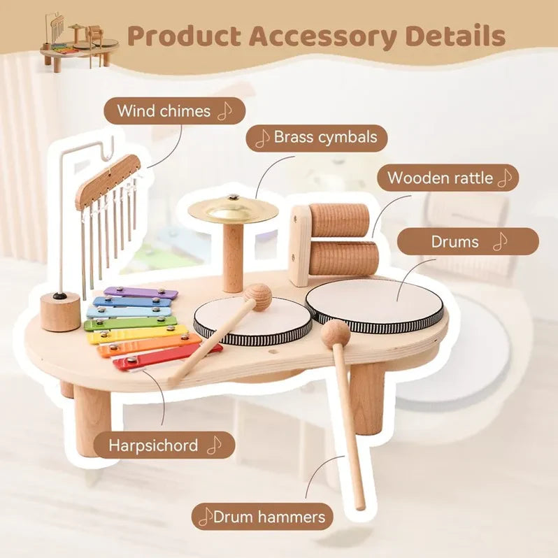 Music Station Wooden Musical Toy Set for Kids