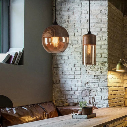 Scandinavian Glass Pendant Light, Adjustable Height Indoor Lighting