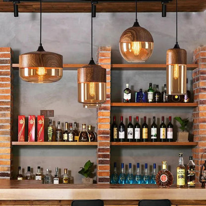 Scandinavian Glass Pendant Light, Adjustable Height Indoor Lighting