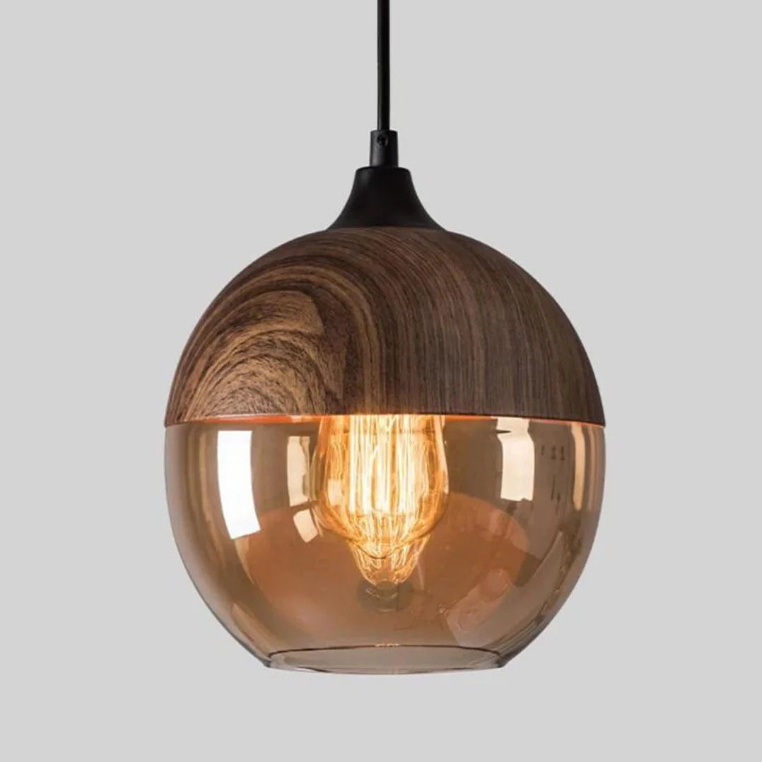 Scandinavian Glass Pendant Light, Adjustable Height Indoor Lighting