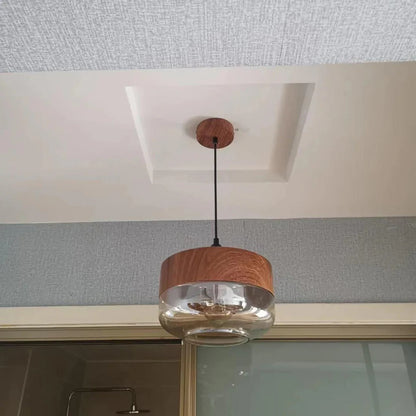 Scandinavian Glass Pendant Light, Adjustable Height Indoor Lighting