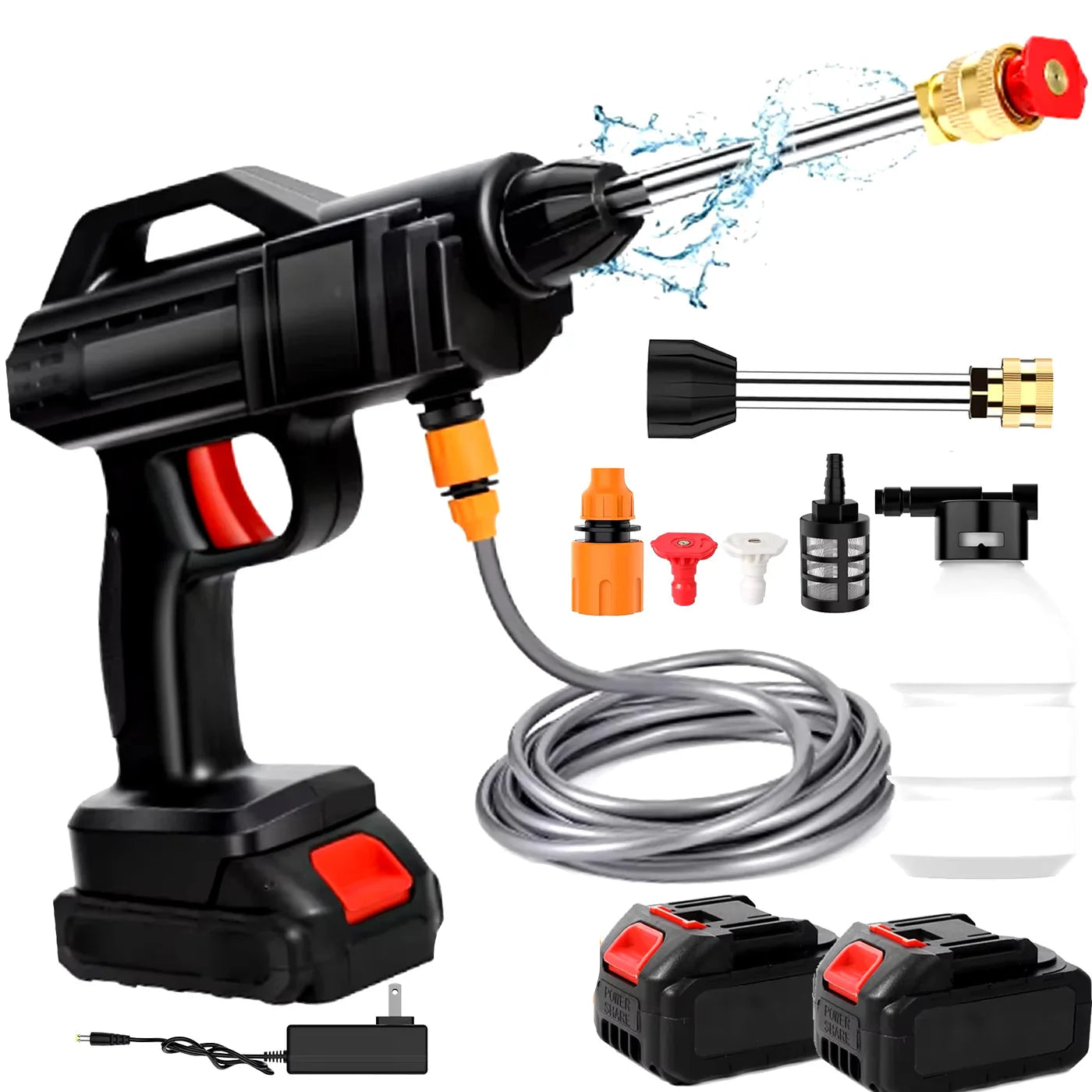 Cordless Lithium Battery Pressure Washer with Adjustable Spray Nozzle