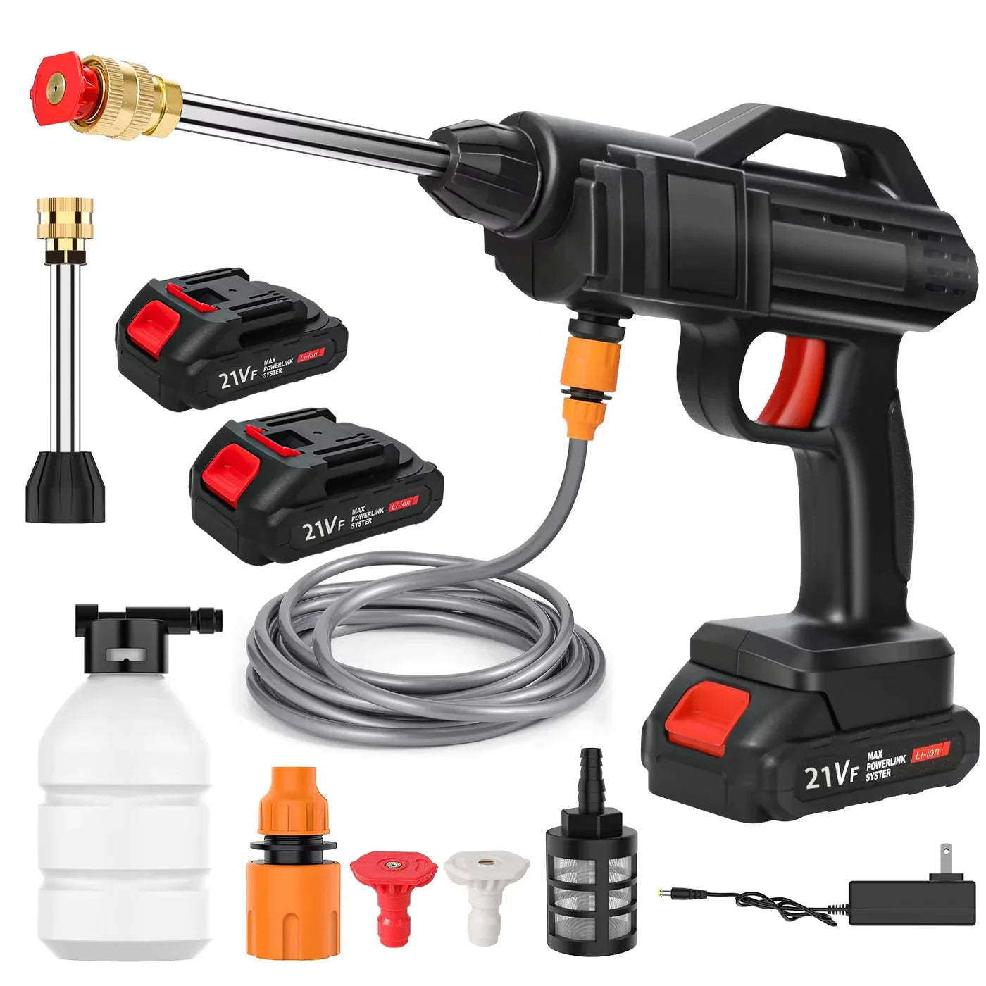 Cordless Lithium Battery Pressure Washer with Adjustable Spray Nozzle