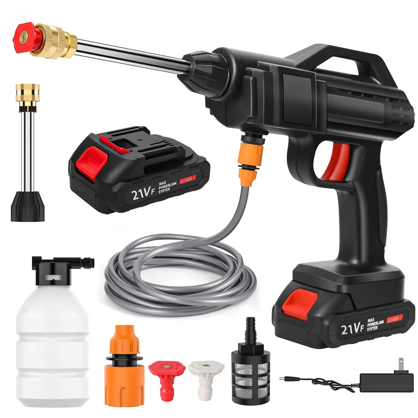 Cordless Lithium Battery Pressure Washer with Adjustable Spray Nozzle