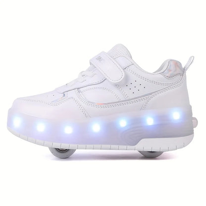 Kids Roller Sneakers with LED Lights and Removable Wheels