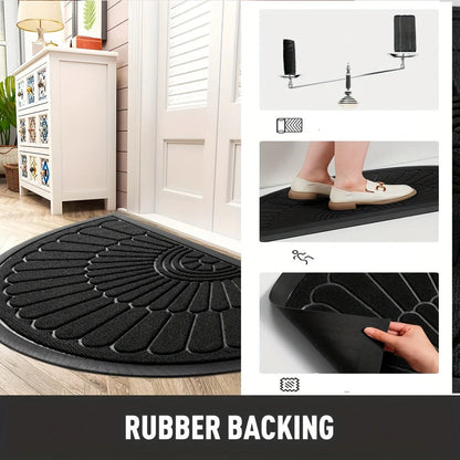 Durable Rubber Door Mat Half-Round Design for Indoor and Outdoor Use