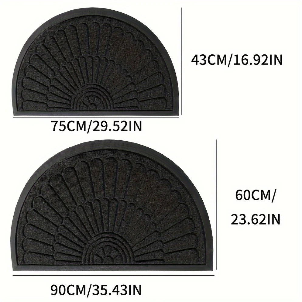 Durable Rubber Door Mat Half-Round Design for Indoor and Outdoor Use