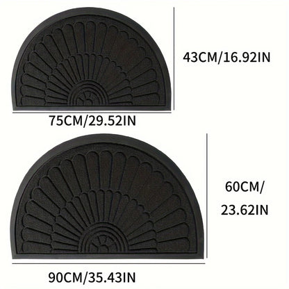 Durable Rubber Door Mat Half-Round Design for Indoor and Outdoor Use