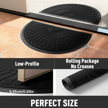 Durable Rubber Door Mat Half-Round Design for Indoor and Outdoor Use
