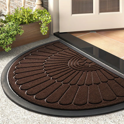 Durable Rubber Door Mat Half-Round Design for Indoor and Outdoor Use