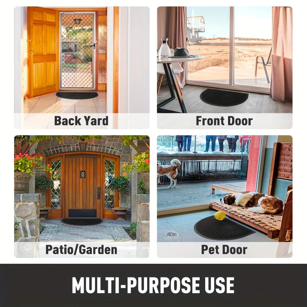 Durable Rubber Door Mat Half-Round Design for Indoor and Outdoor Use
