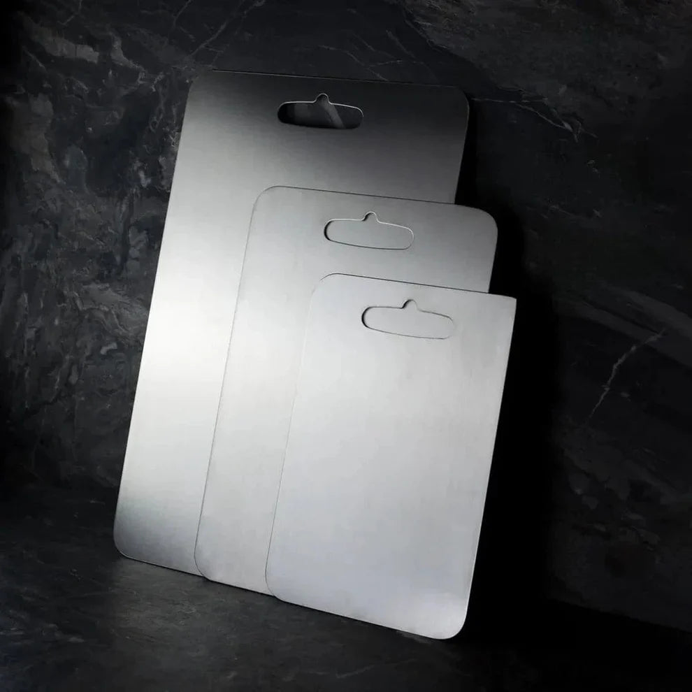 Titanium Kitchen Cutting Board with Rounded Edges and Smooth Finish