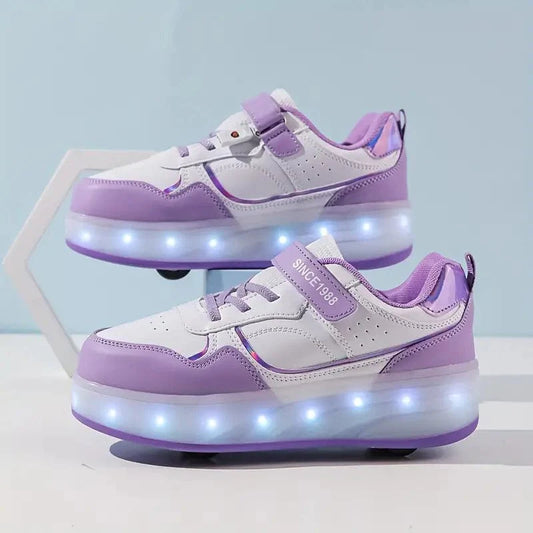 Kids Roller Shoes with LED Lights, Outdoor Lightweight Skates