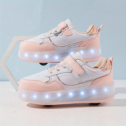 Kids Roller Shoes with LED Lights, Outdoor Lightweight Skates