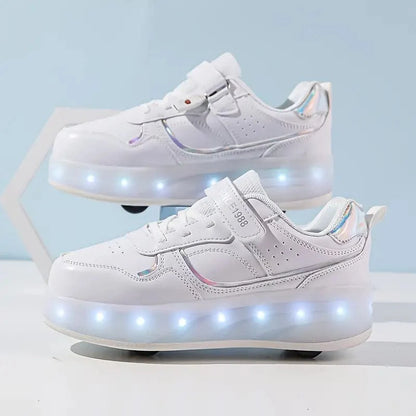 Kids Roller Shoes with LED Lights, Outdoor Lightweight Skates