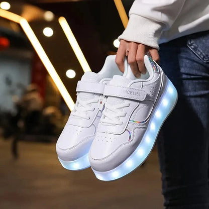 Kids Roller Shoes with LED Lights, Outdoor Lightweight Skates