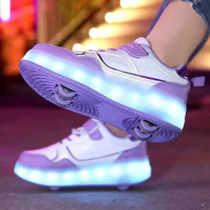 Kids Roller Shoes with LED Lights, Outdoor Lightweight Skates