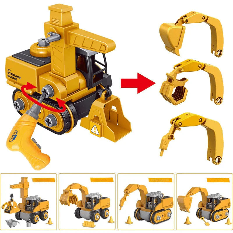 Construction Toy For Kids Excavator Educational Assembly Building Set