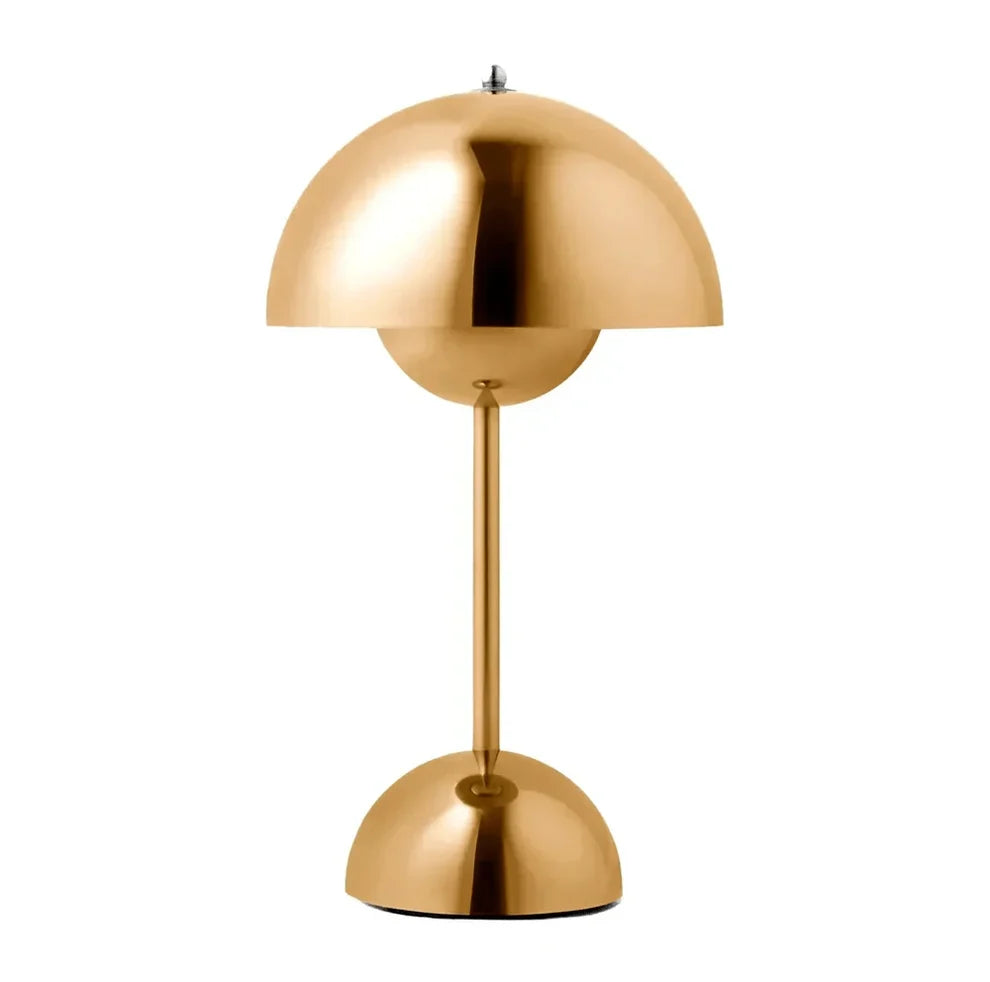 Portable Mushroom Table Lamp, Wireless Modern Aluminum Light
