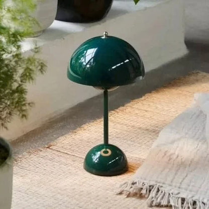 Portable Mushroom Table Lamp, Wireless Modern Aluminum Light