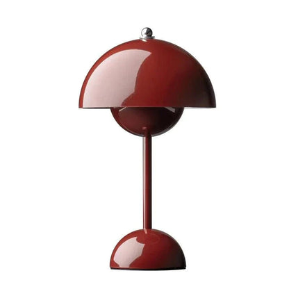 Portable Mushroom Table Lamp, Wireless Modern Aluminum Light