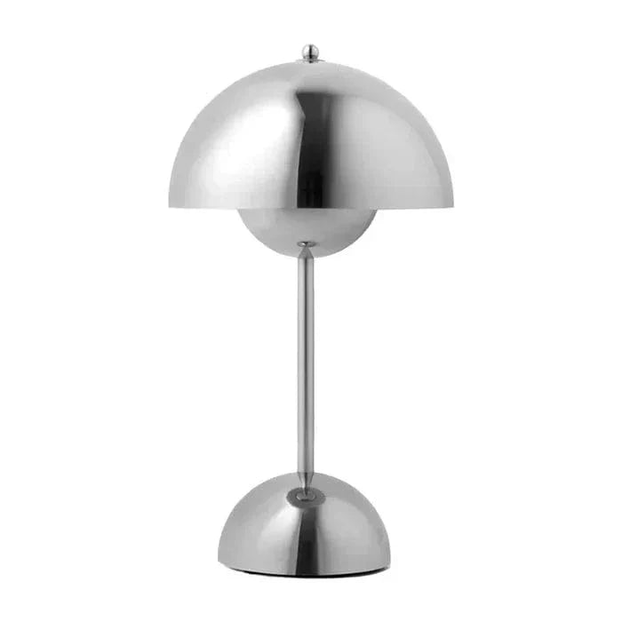 Portable Mushroom Table Lamp, Wireless Modern Aluminum Light