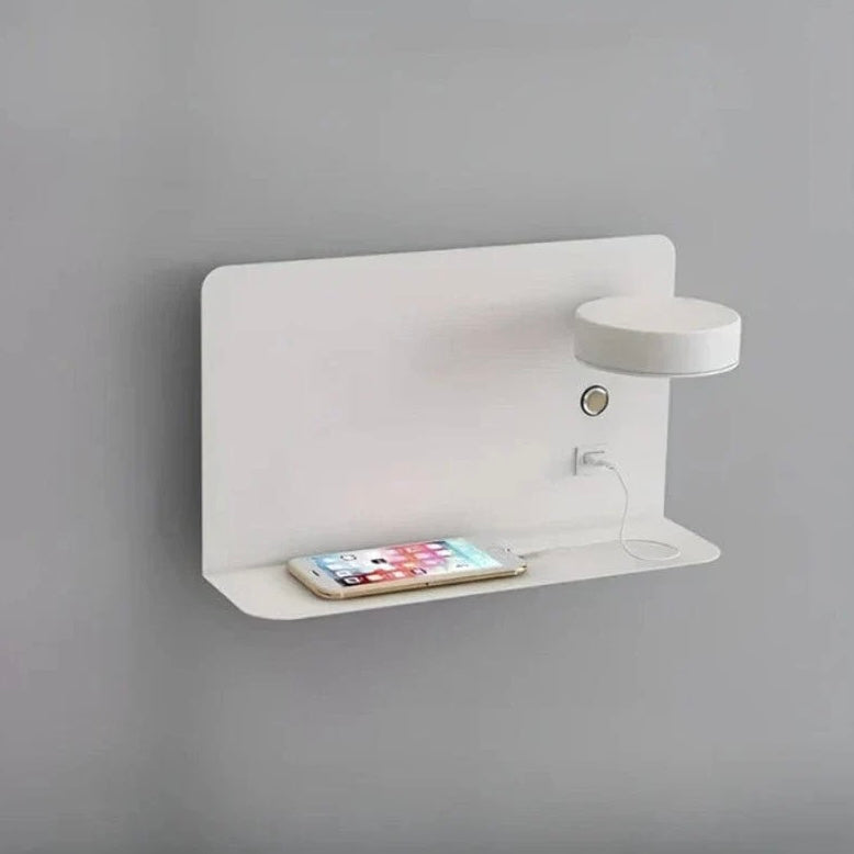 Bedside Lamp with Integrated Phone Holder and USB Charger, Dimmable LED Night Light