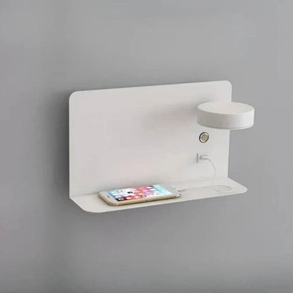 Bedside Lamp with Integrated Phone Holder and USB Charger, Dimmable LED Night Light