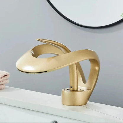 Modern Bathroom Sink Faucet Waterfall Brass Design