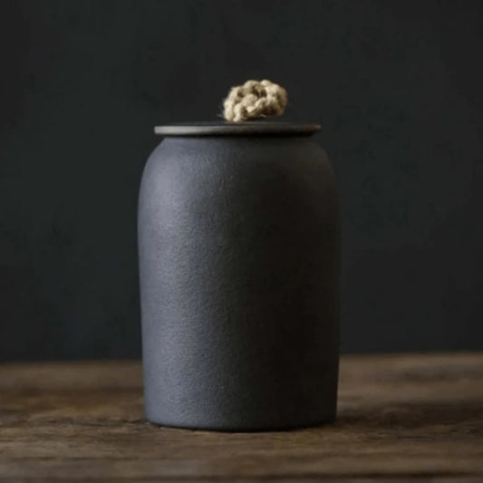 Japanese Ceramic Coffee Container, Portable Cylindrical 30 oz