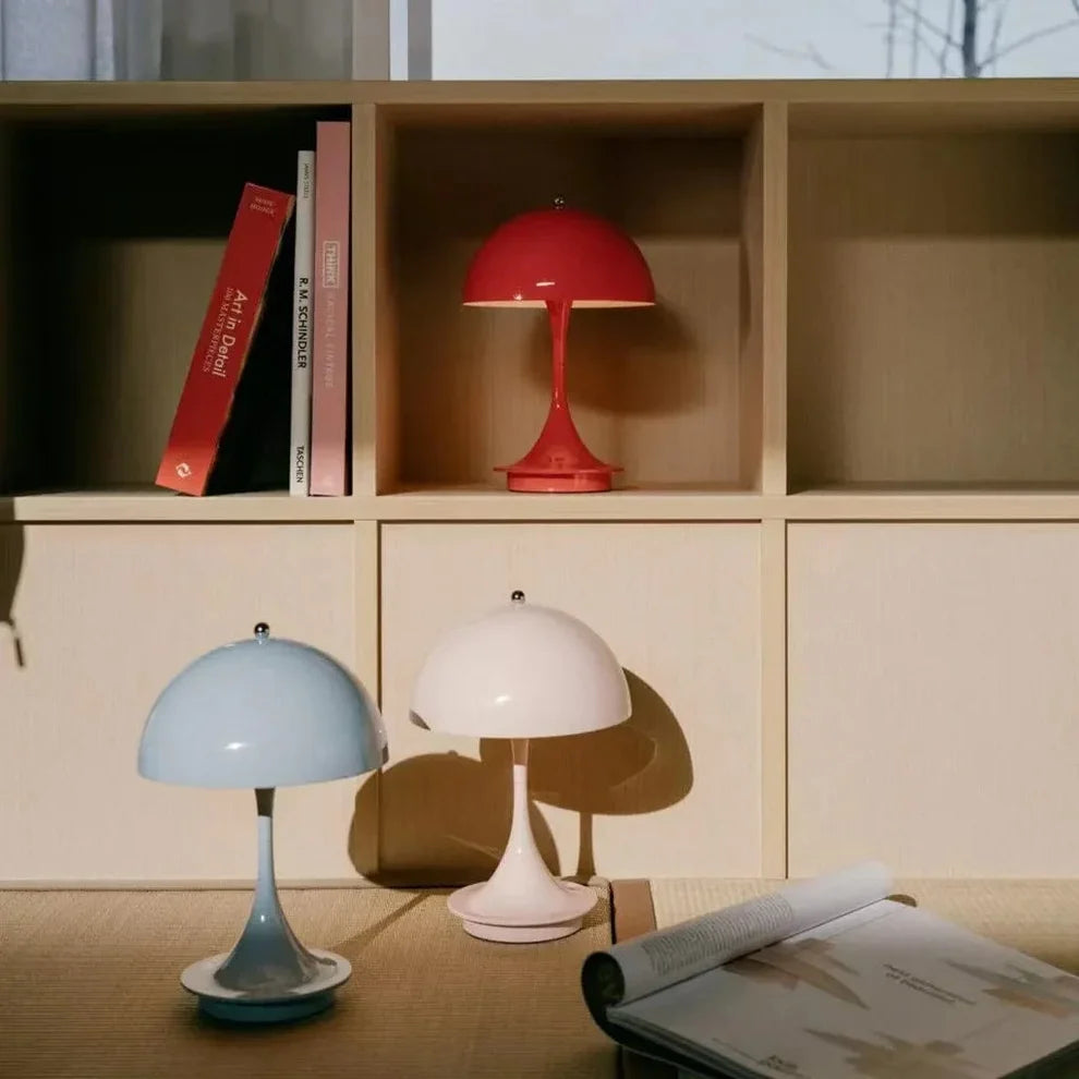 Wireless Mushroom Lamp, Dimmable Portable LED Light