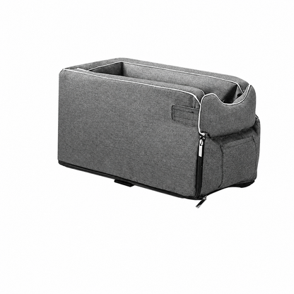 Pet Car Seat Travel Bag with Zipper Top and Collar Lanyard for Small Dogs and Cats in Beige Or Gray