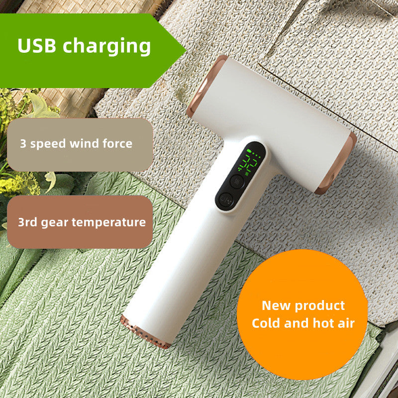 Wireless Hair Dryer with 30,000 RPM Brushless Motor and 3 Speed Settings, Battery Display