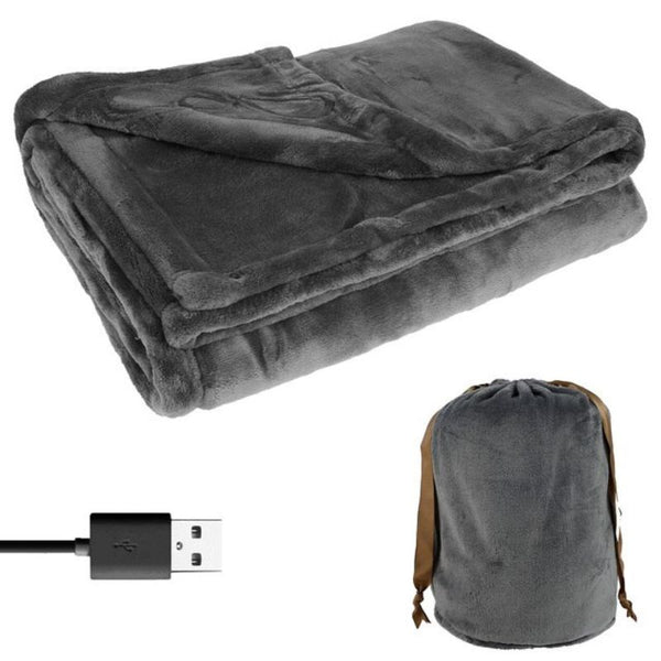 Heated Flannel Blanket with Portable Power Source