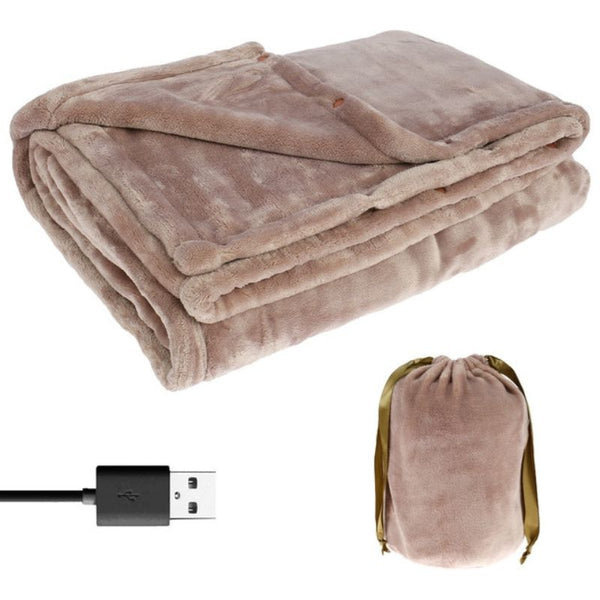 Heated Flannel Blanket with Portable Power Source