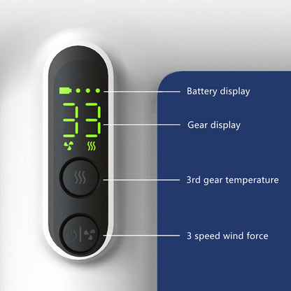 Wireless Hair Dryer with 30,000 RPM Brushless Motor and 3 Speed Settings, Battery Display