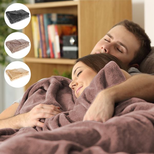 Heated Flannel Blanket with Portable Power Source