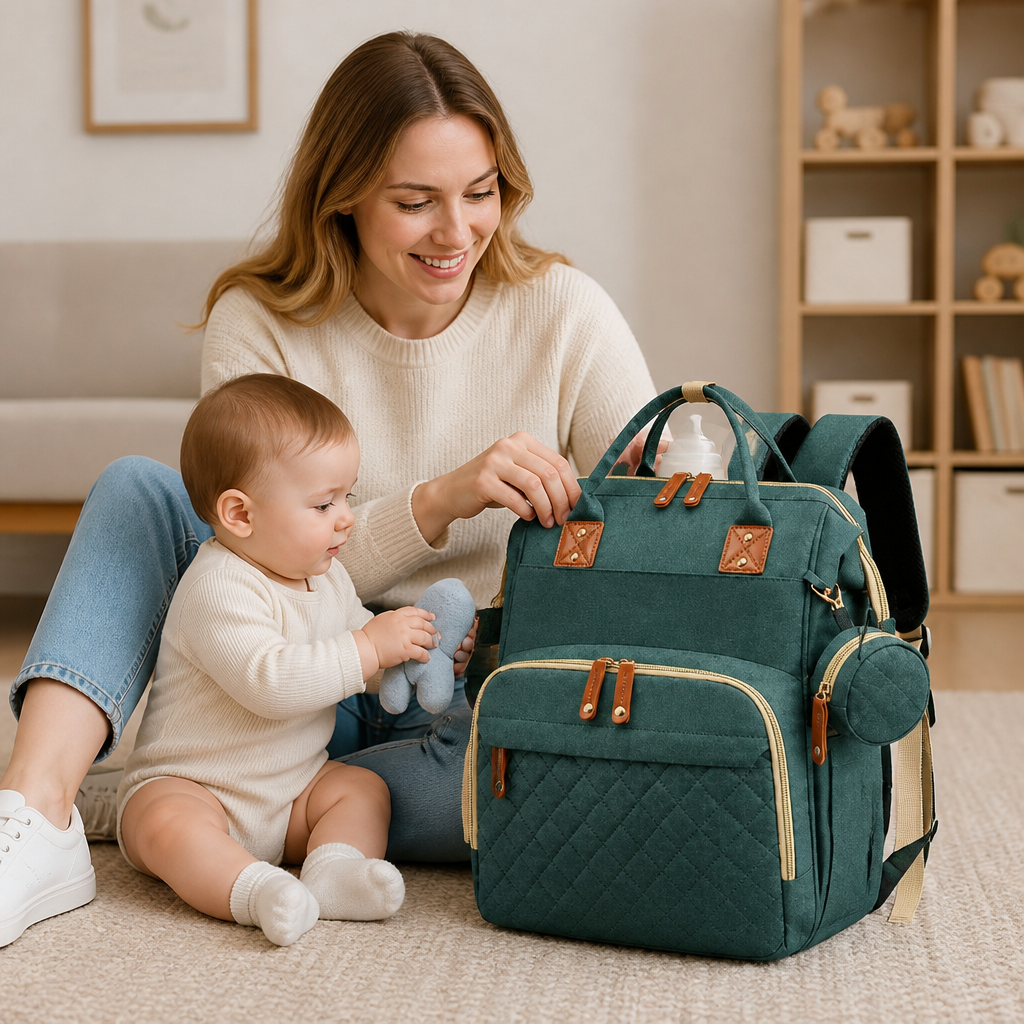 Diaper Backpack and Changing Station for Travel