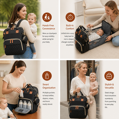 Diaper Backpack and Changing Station for Travel