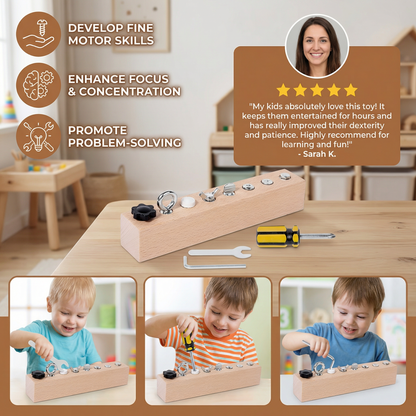 Wooden Screw Toy with Child Sized Screws