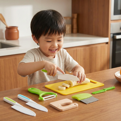 Child Sized Cooking Tool Set with Rounded Edges
