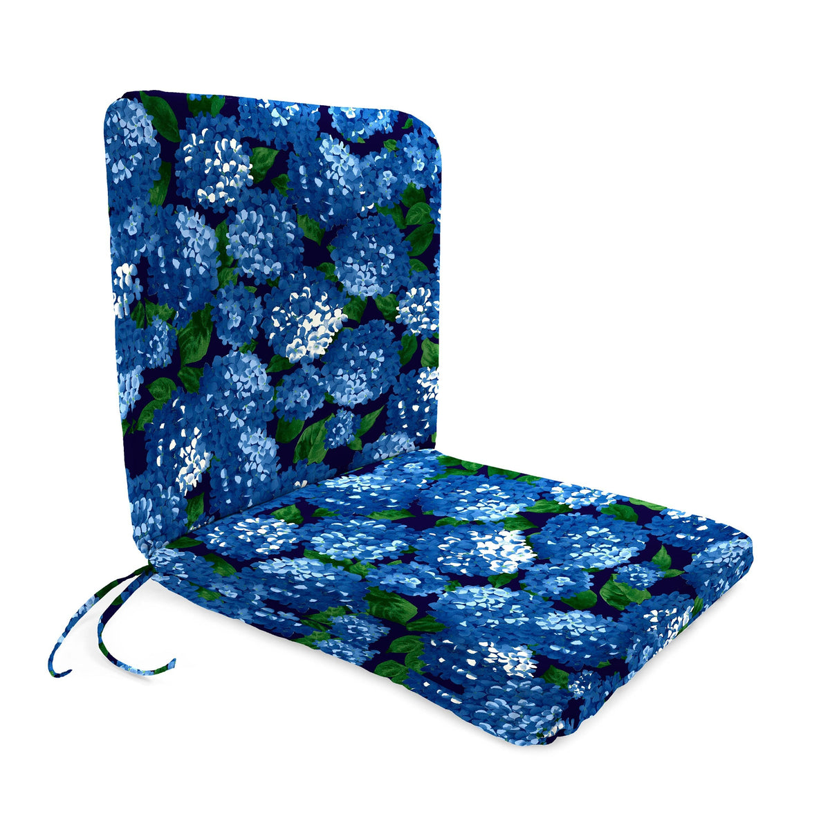 Outdoor Chair Seat Cushion with Knife Edge Design and Attached Ties, 19 Inch