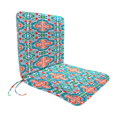 Outdoor Chair Seat Cushion with Knife Edge Design and Attached Ties, 19 Inch