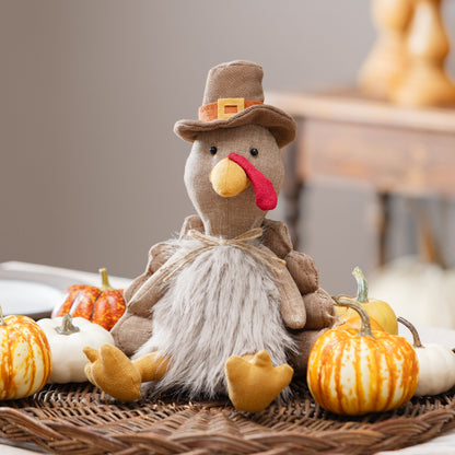 Harvest Turkey Table Accent with Autumn Tones for Fall Decorating